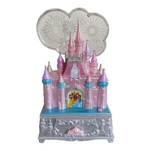 Disney Princess Castle Jewelry Box 100th Celebration Keepsake Box Music Firework